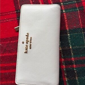 Kate Spade Cream Wallet with Gold Accents